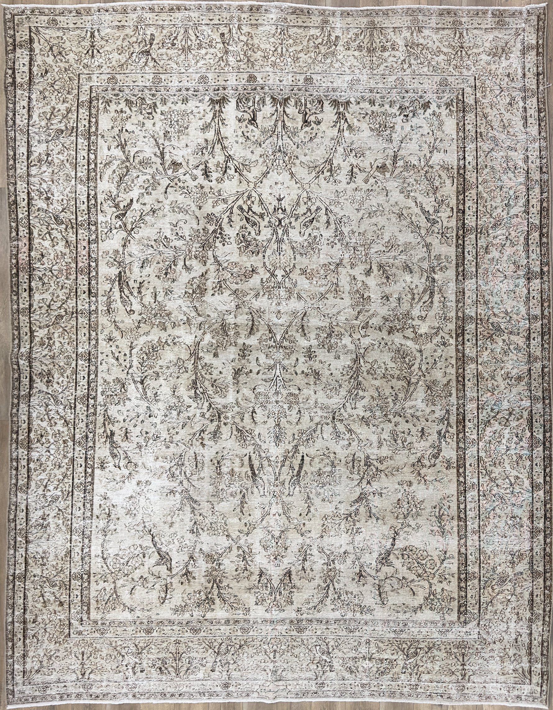 9'0"x11'9" Vintage Persian Tabriz Wool (#10046)