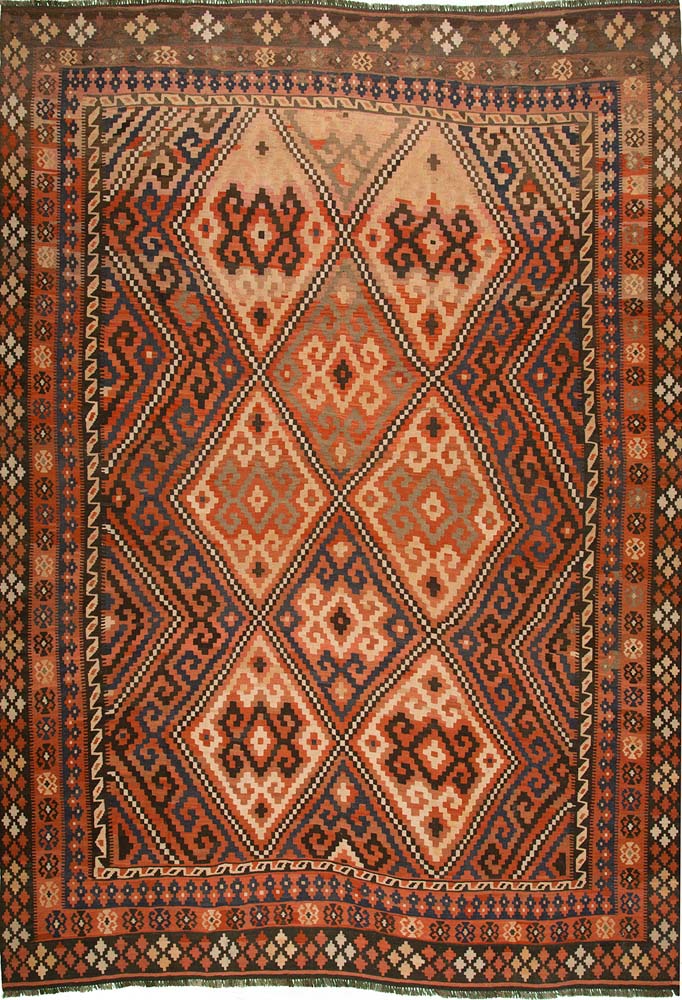 8'9"x11'7" Afghan Natural Wool (#15649)