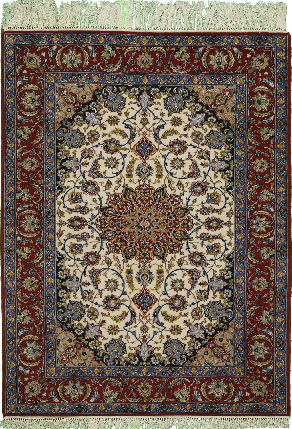 3'3"x5'4" Persian Isfahan Wool & Silk (#256-h-r)
