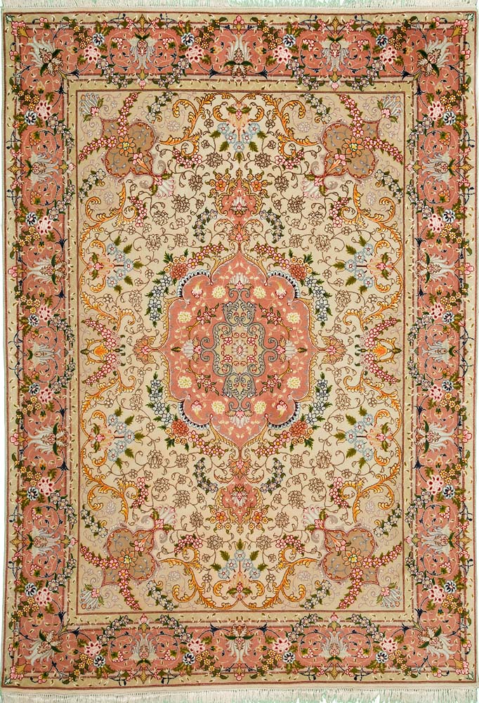 5'x7' Persian Medallion Wool & Silk (#8342)