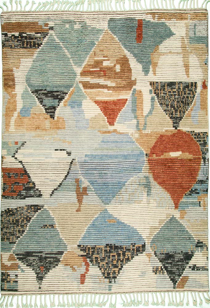 8'x10' Indian Modern Moroccan Wool (#9047)