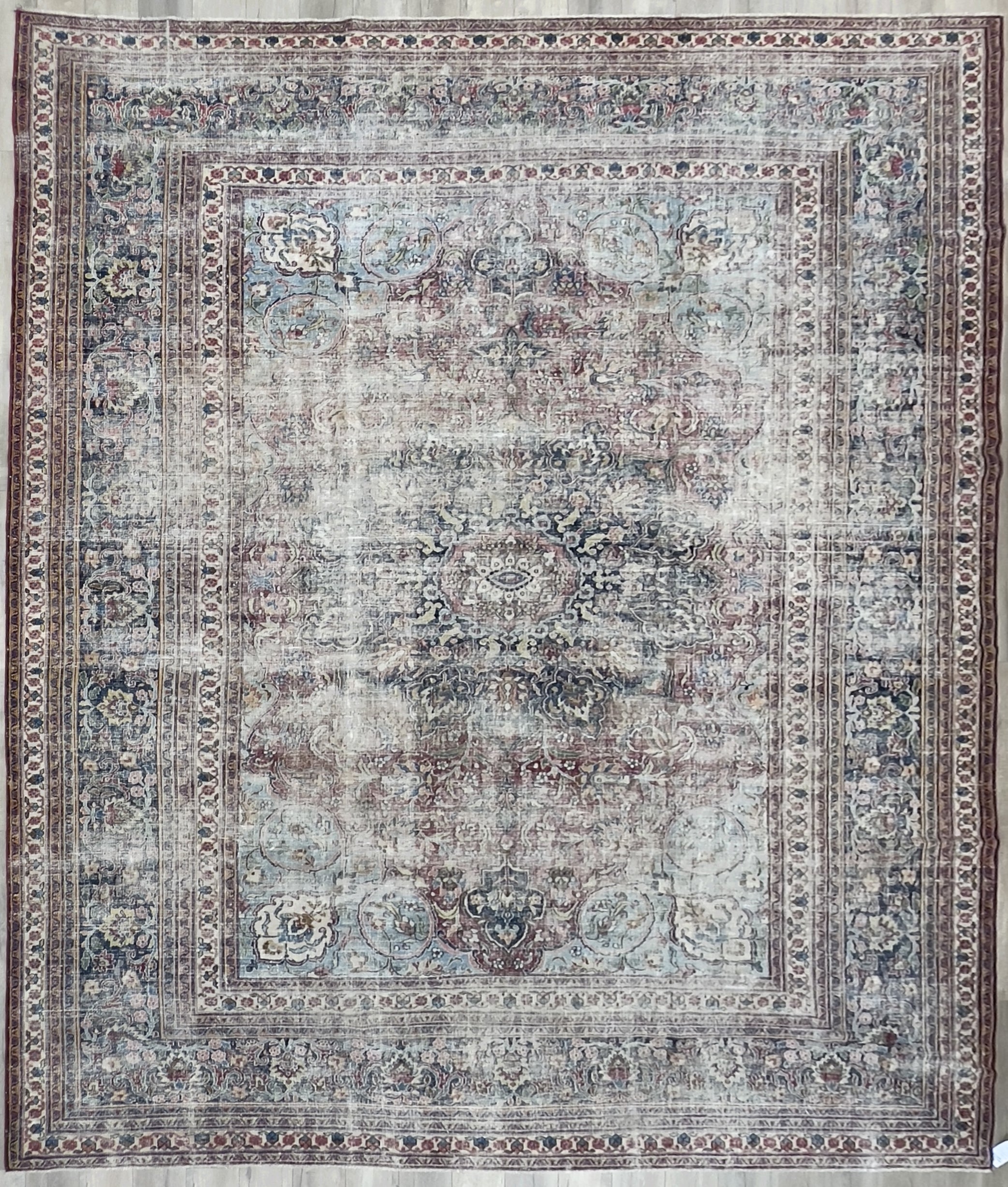 10'4"x13'7" Vintage Persian Mashad Wool (#9869)