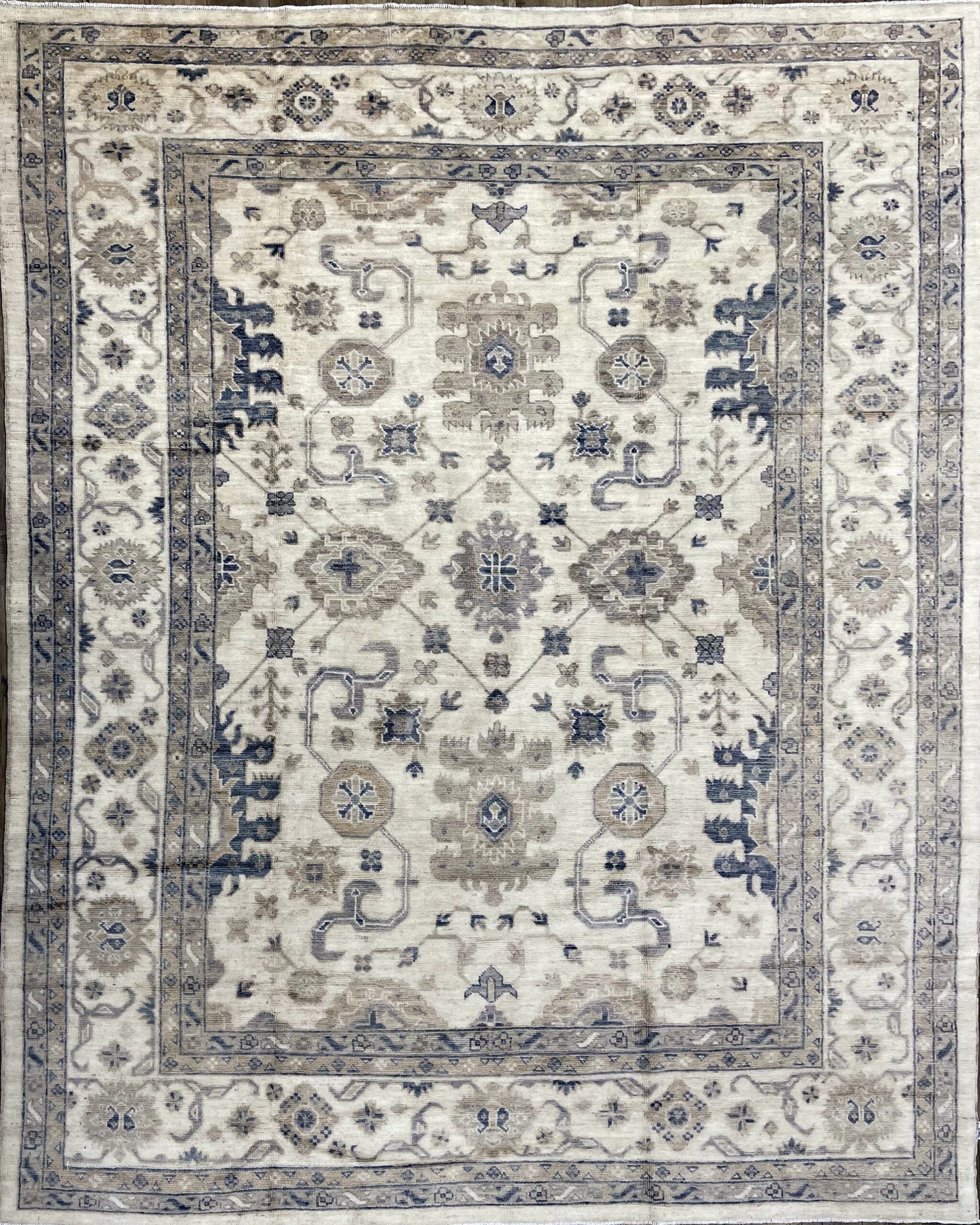 9’0″X11’7″ AFGHAN TRANSITIONAL OUSHAK WOOL (#9976)