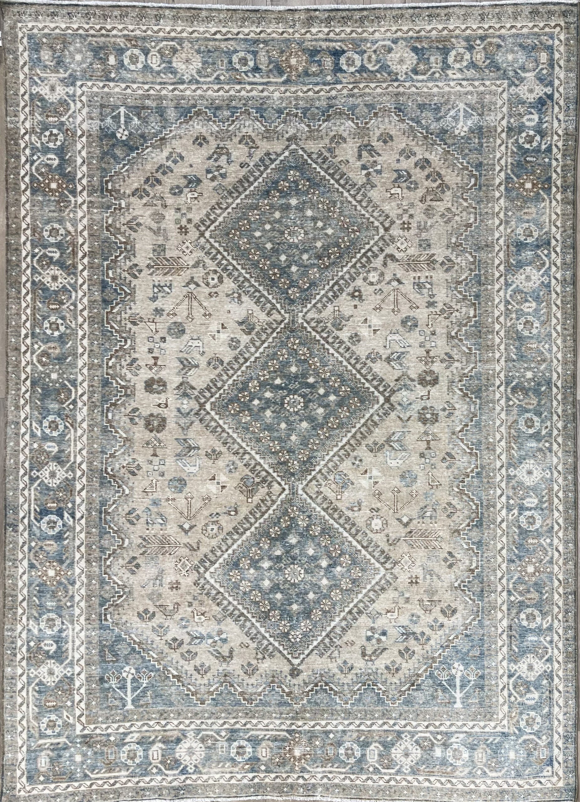 6’7″X9’6″ PERSIAN VINTAGE SHIRAZ WOOL (#17230)