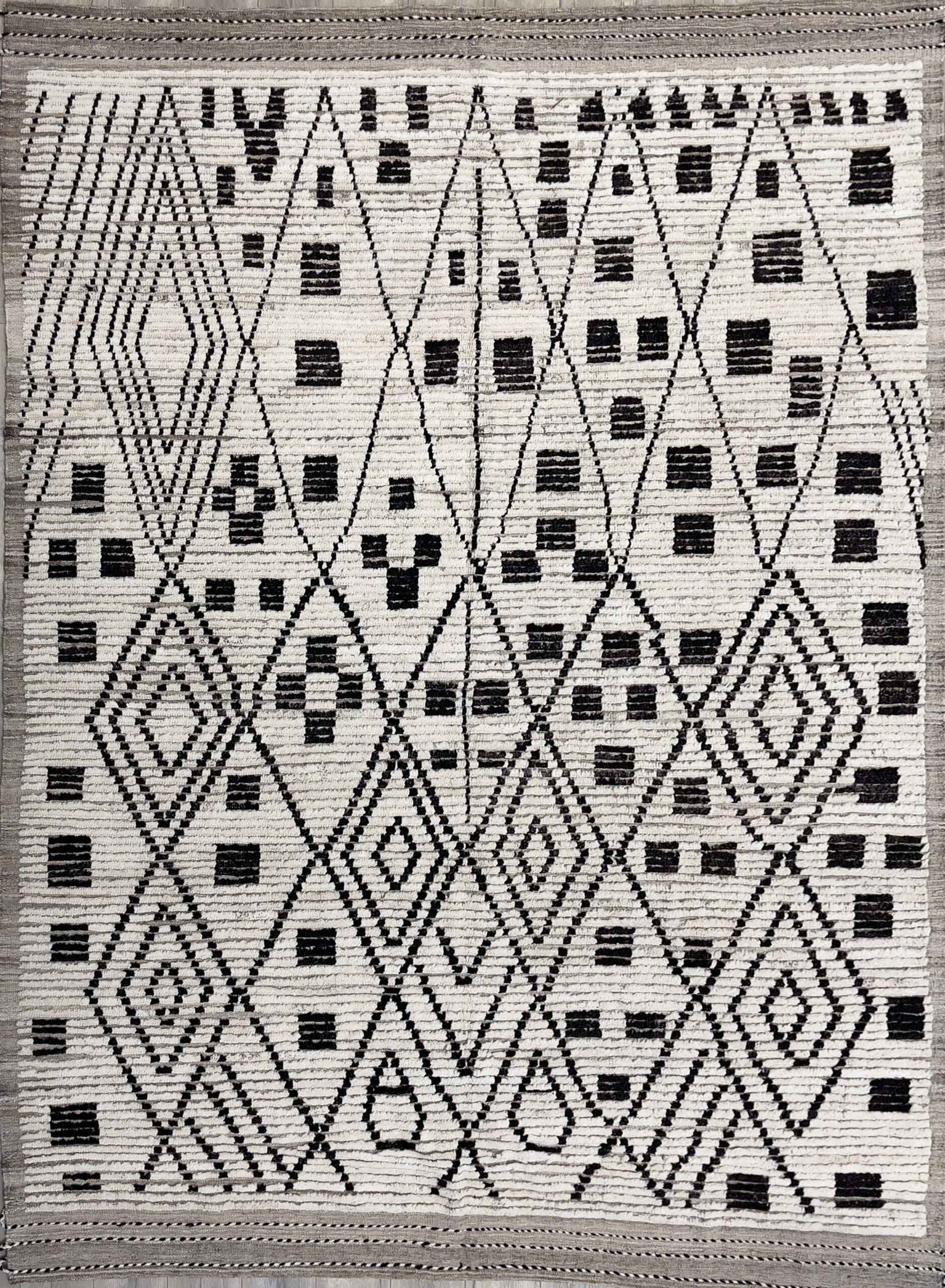 7’2″X10’1″ AFGHAN MOROCCO WOOL (#16387)