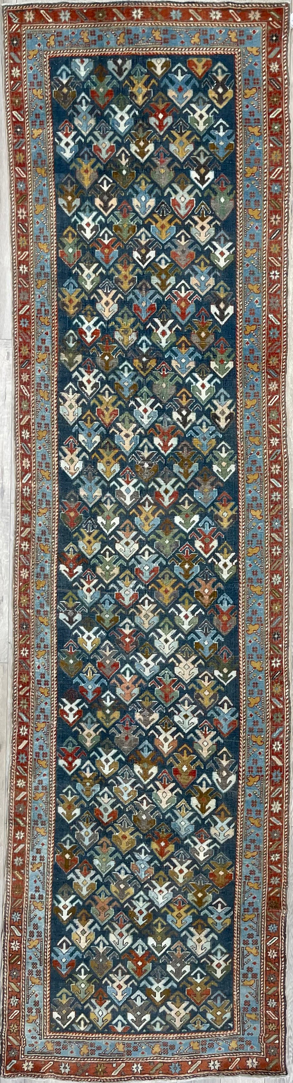 3'5"x13'4" Vintage Persian Kurdish Wool Runner (#10044)