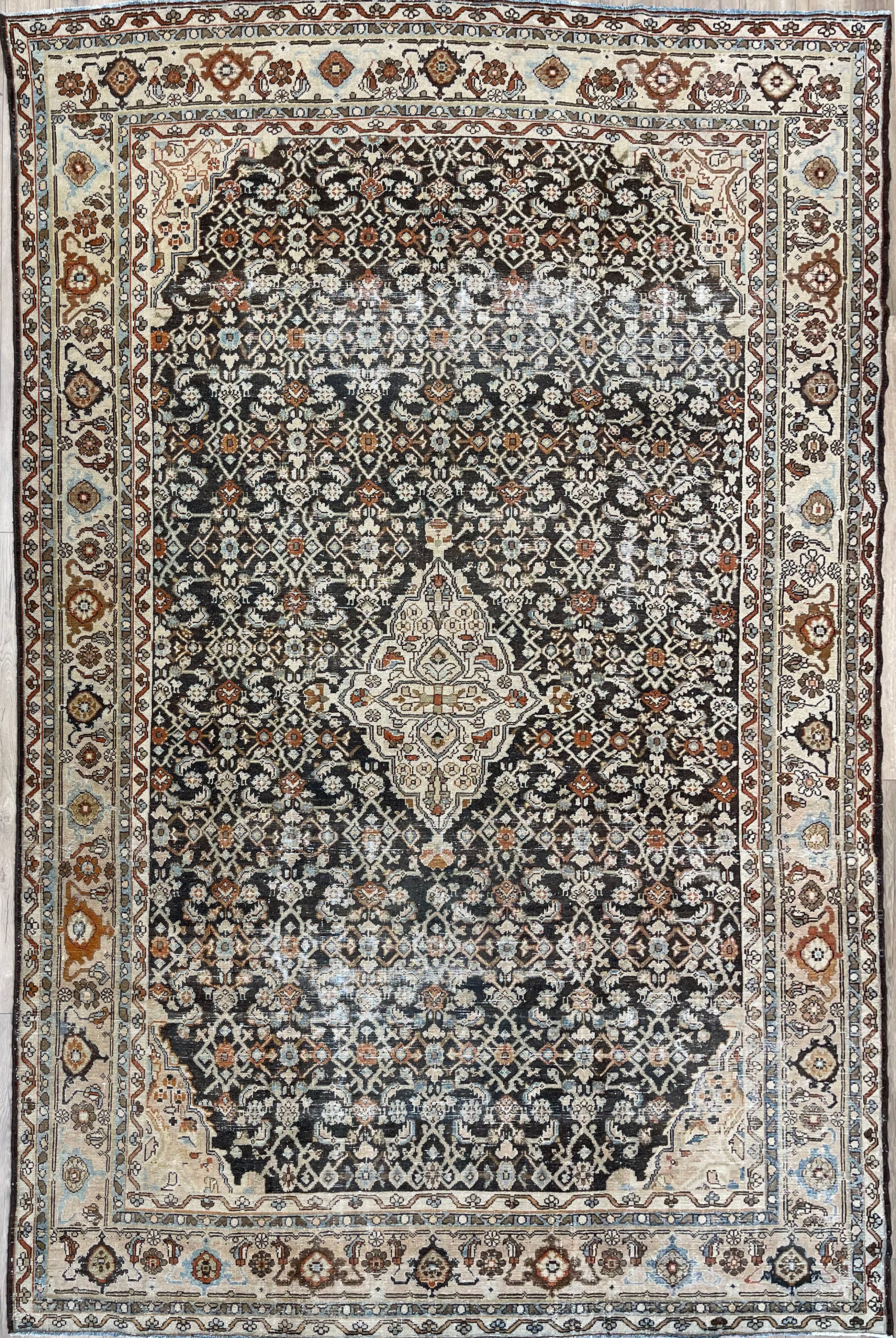 8'5"x11'5" Vintage Persian Mahal Wool (#17219-J)