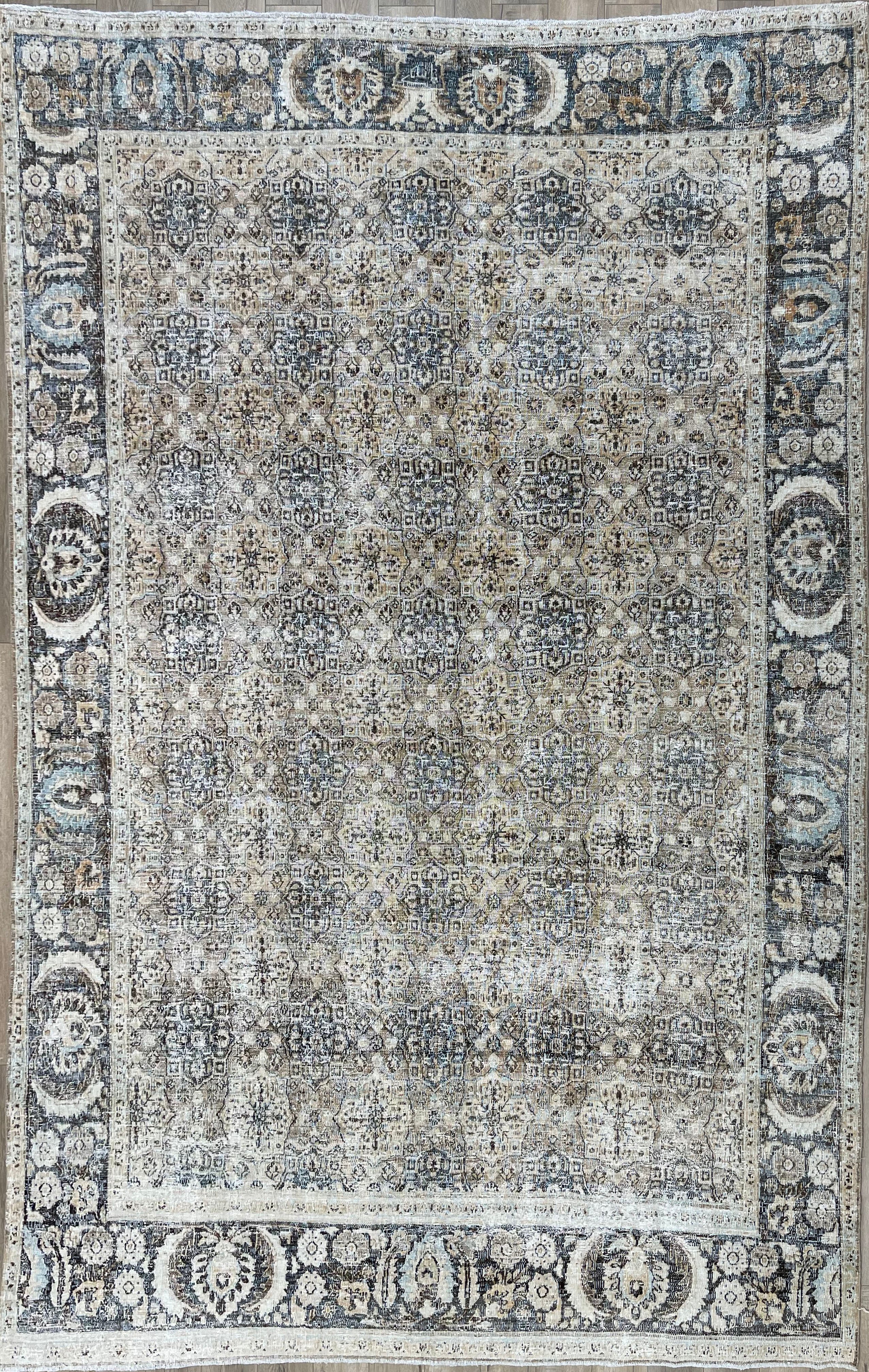 8'9"x12'6" Vintage Persian Mashad Wool (#10029)