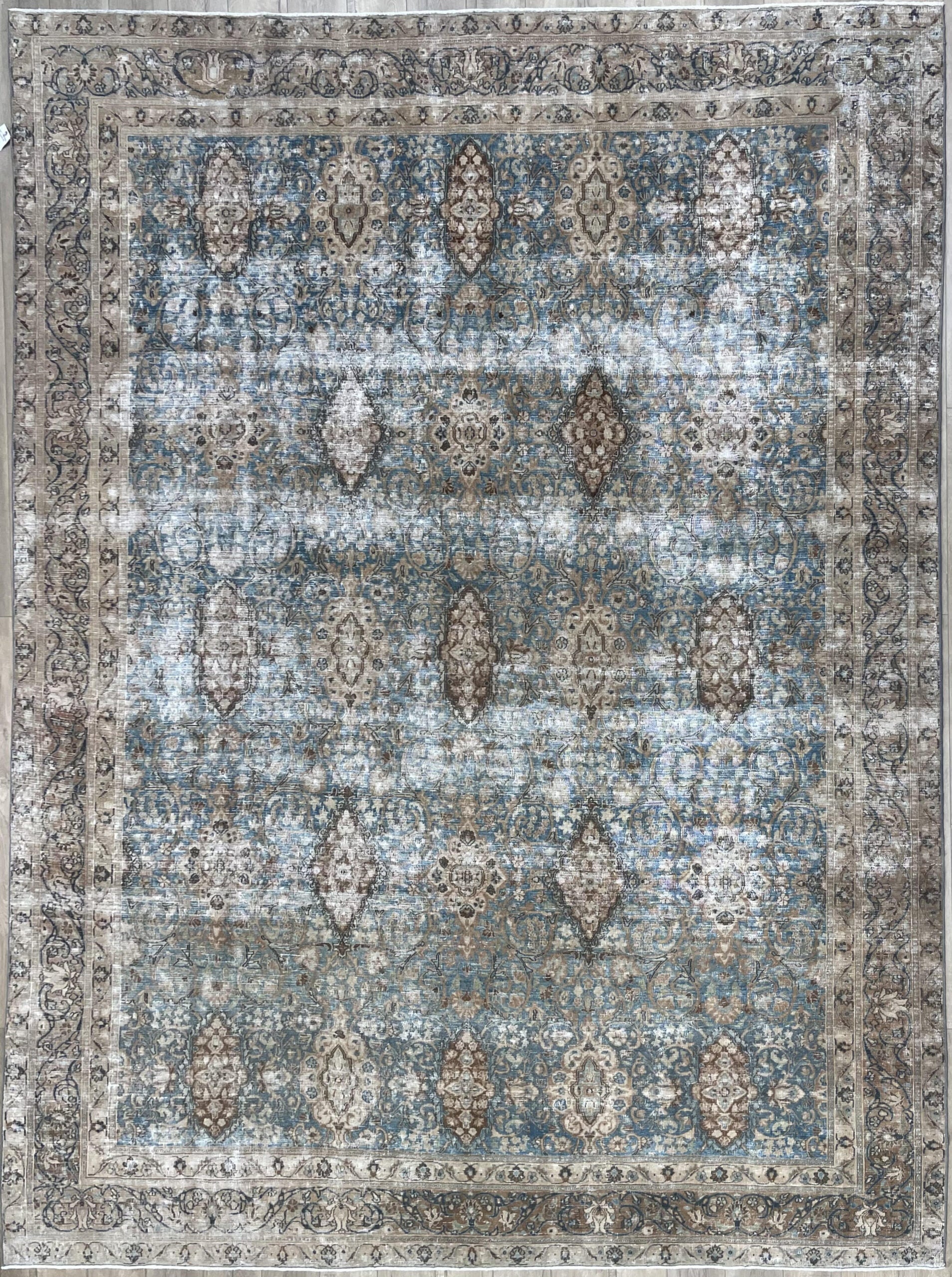 9’0″X12’2″ PERSIAN VINTAGE KERMAN WOOL (#10004)