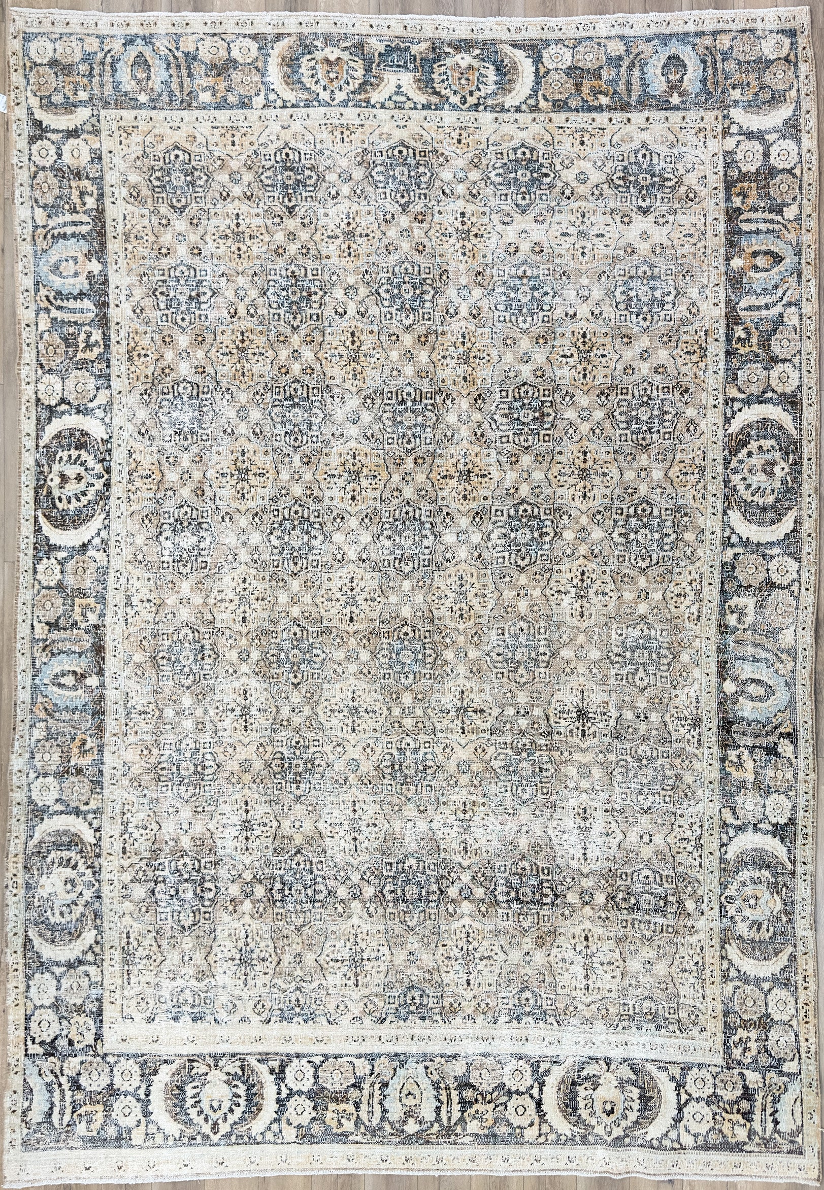 8'9"x12'6" Vintage Persian Mashad Wool (#10029)