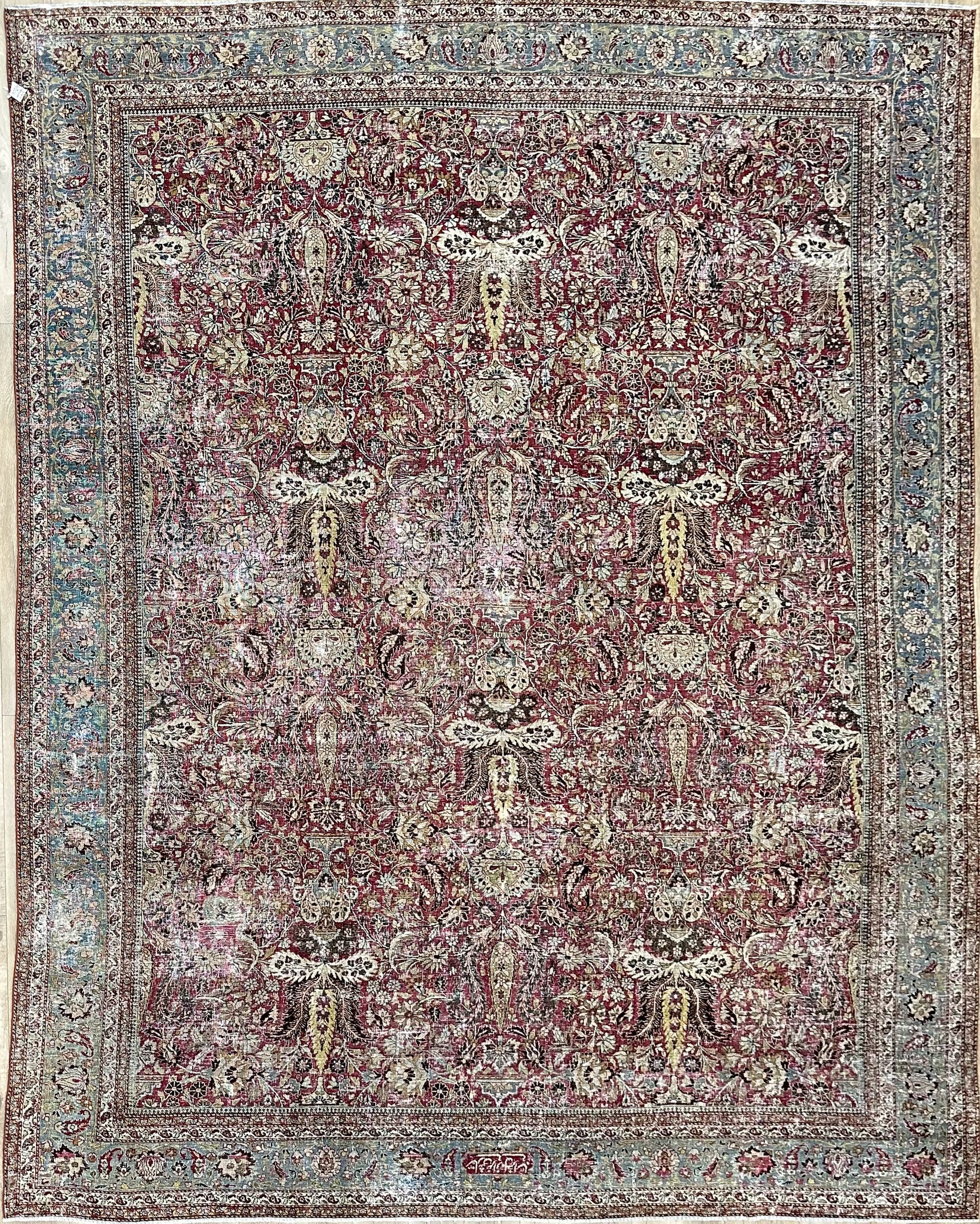 9'7"x12'6" Vintage Persian Mashad Wool (#10288)