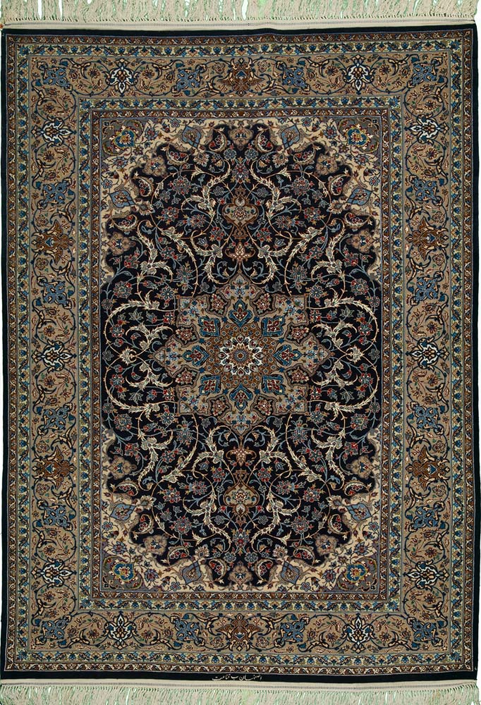 4'4"x6'6"  Persian Traditional Wool & Silk (#255-h-r)
