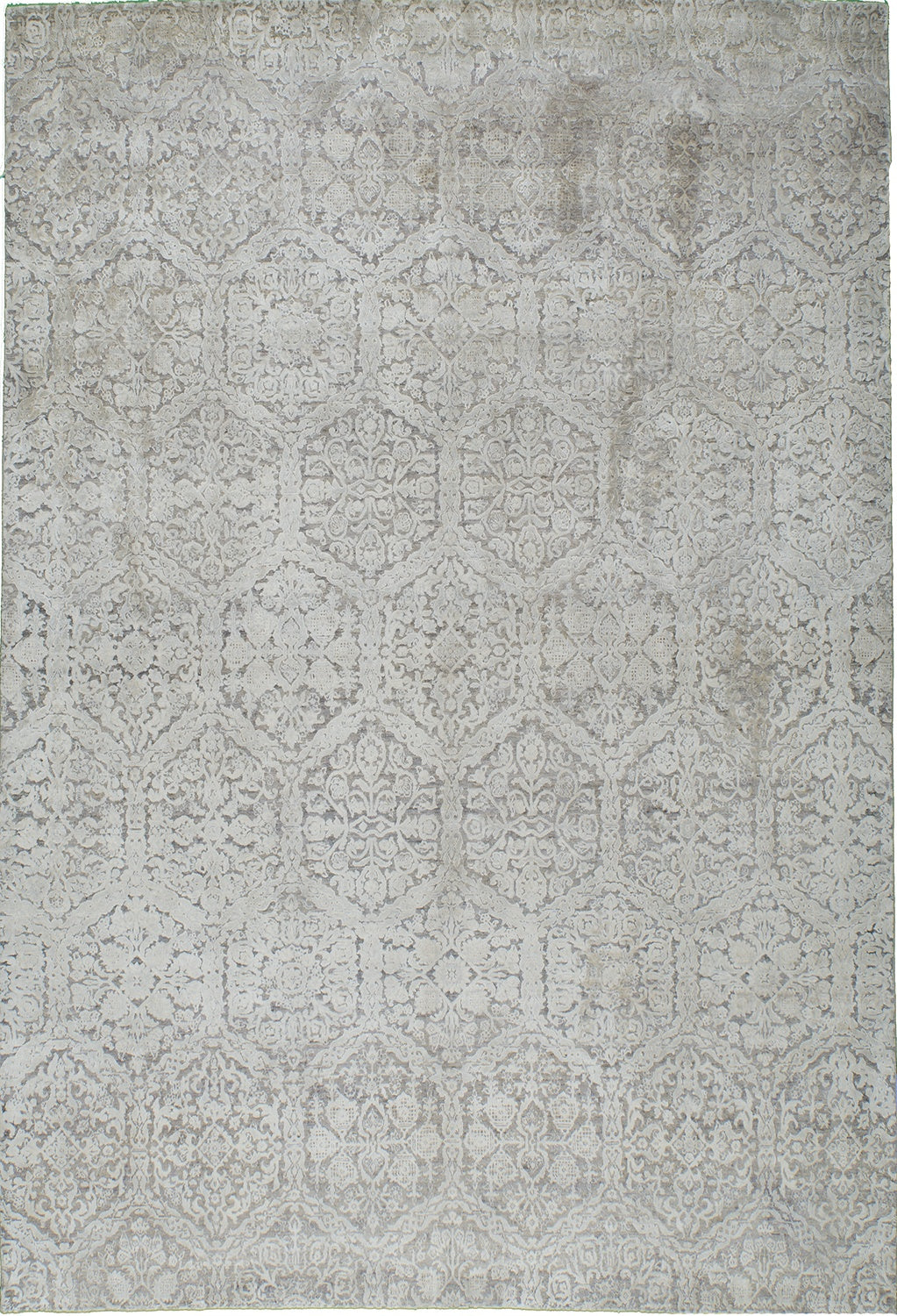 8x10 Afghan Modern Wool & Silk (#53850)