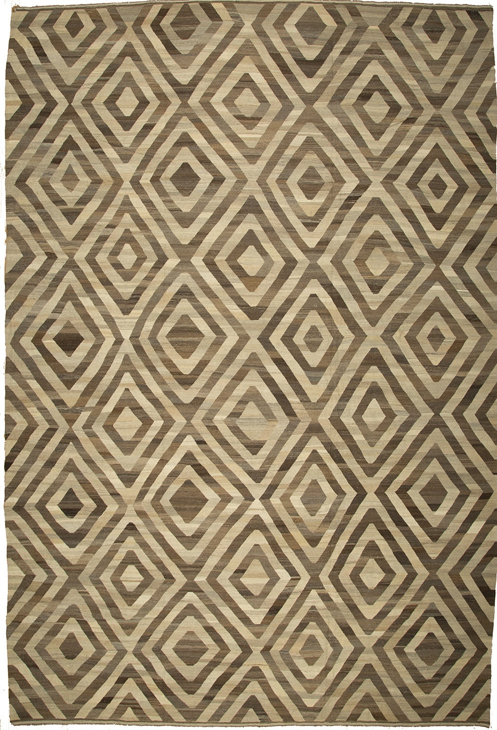 12'2x17'7" afghan Modern kilim Wool (#8760)