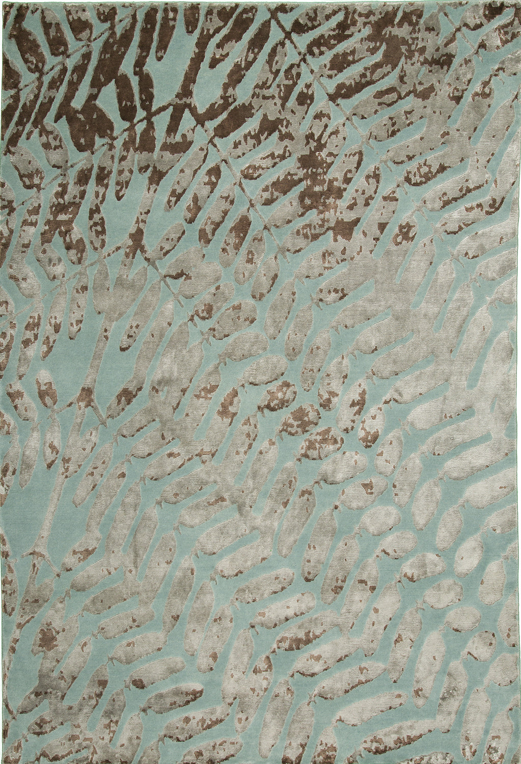 7'11×9'11 Indian Modern Wool & Bamboo Silk (#8899)