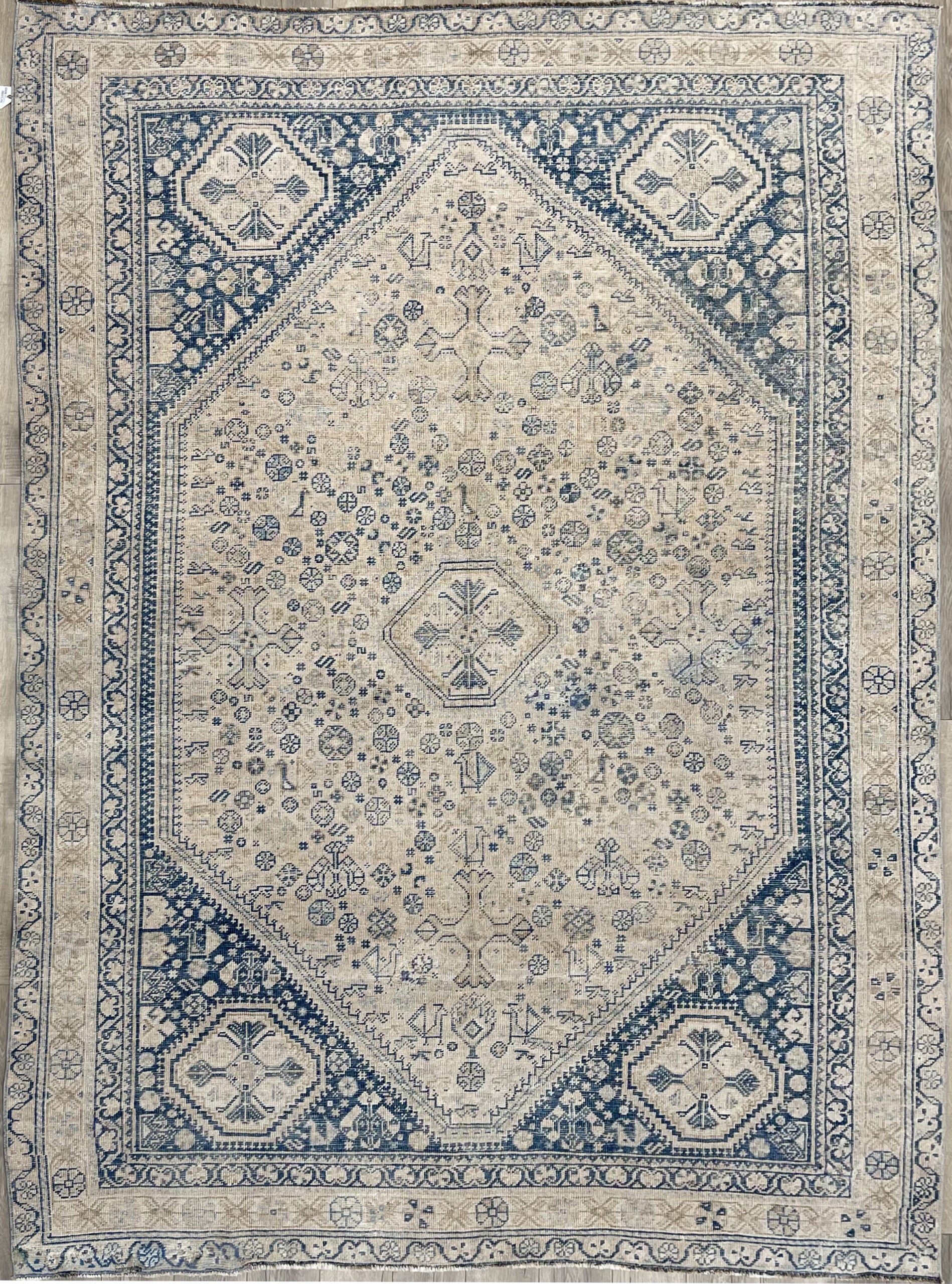 7'0"x10'0" Vintage Persian Qashqai Wool (#9890)