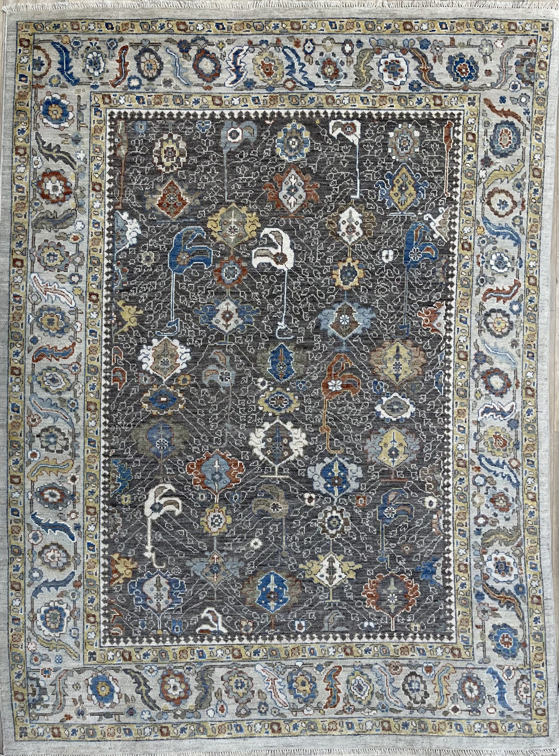 9’5″X12’4″ INDIA TRADITIONAL OUSHAK WOOL (#80337)
