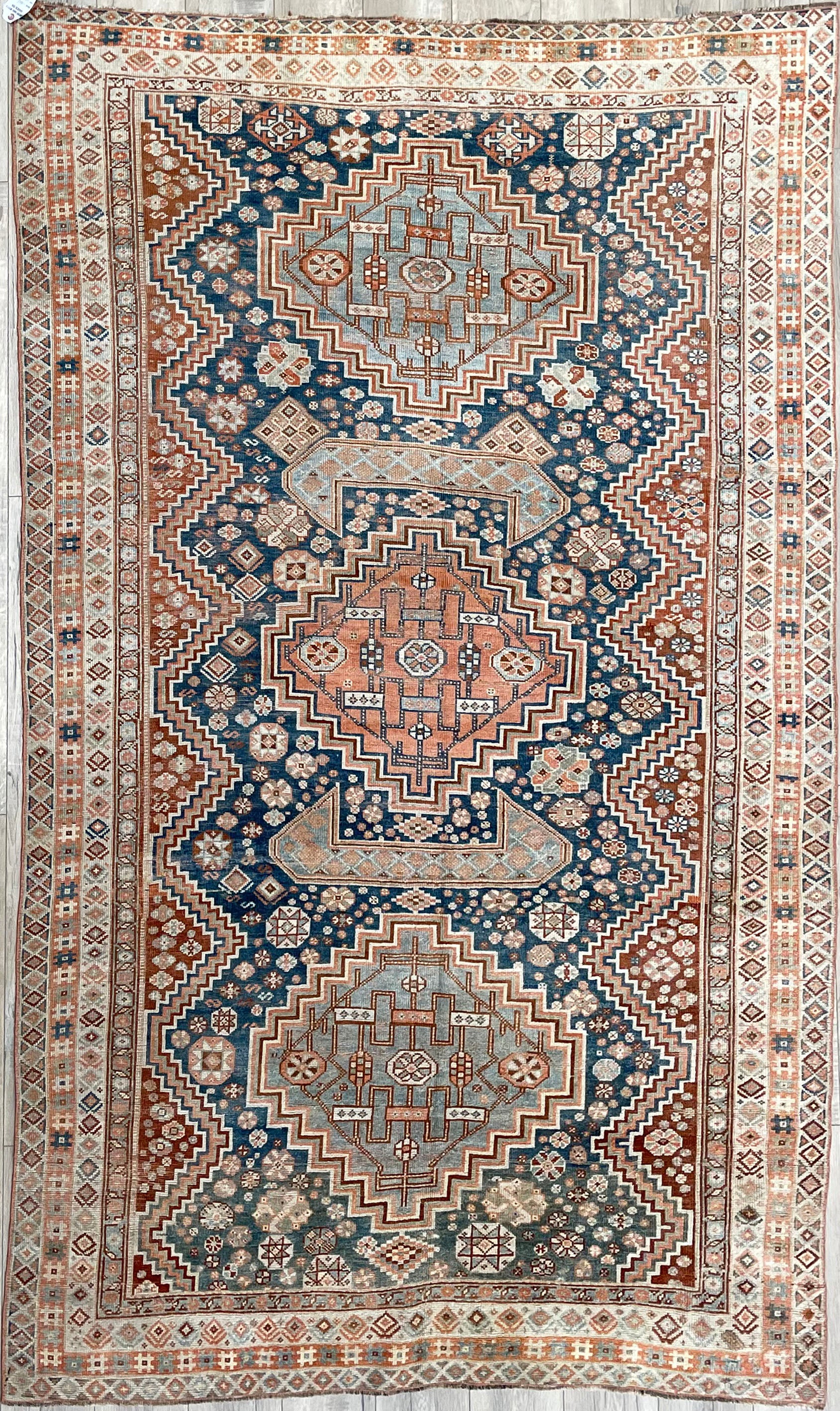 4'10"x8'4" Vintage Persian Shiraz Wool (#10009)