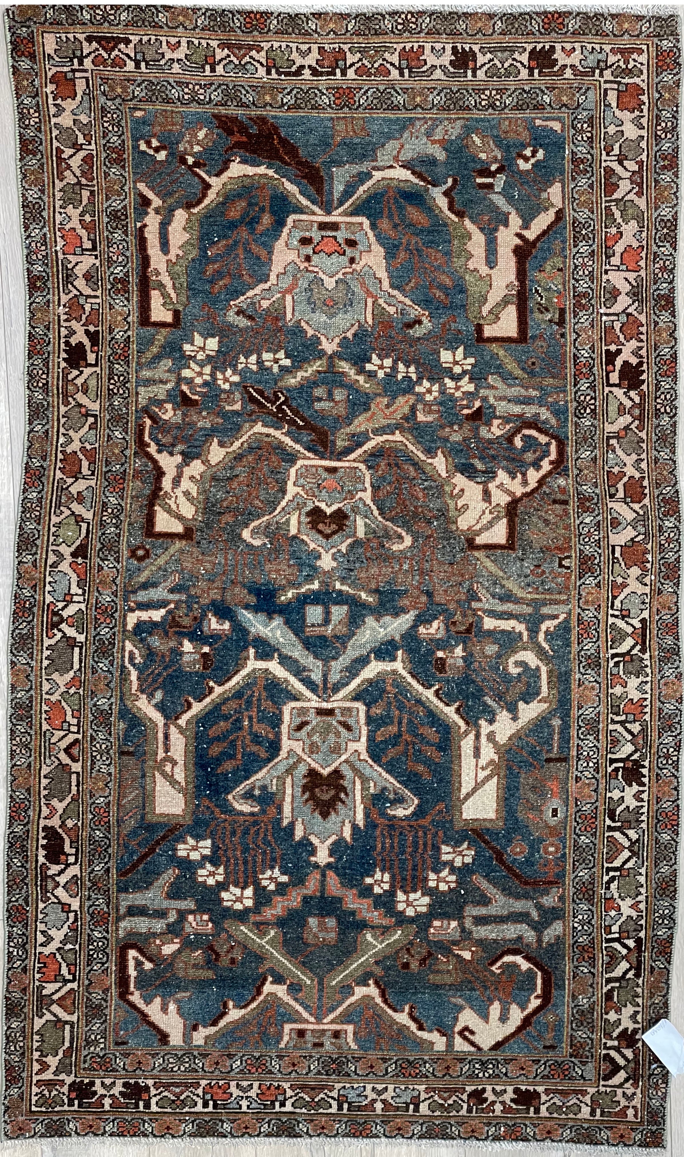 3'7"x5'10" Vintage Persian Zanjan Wool (#9989)