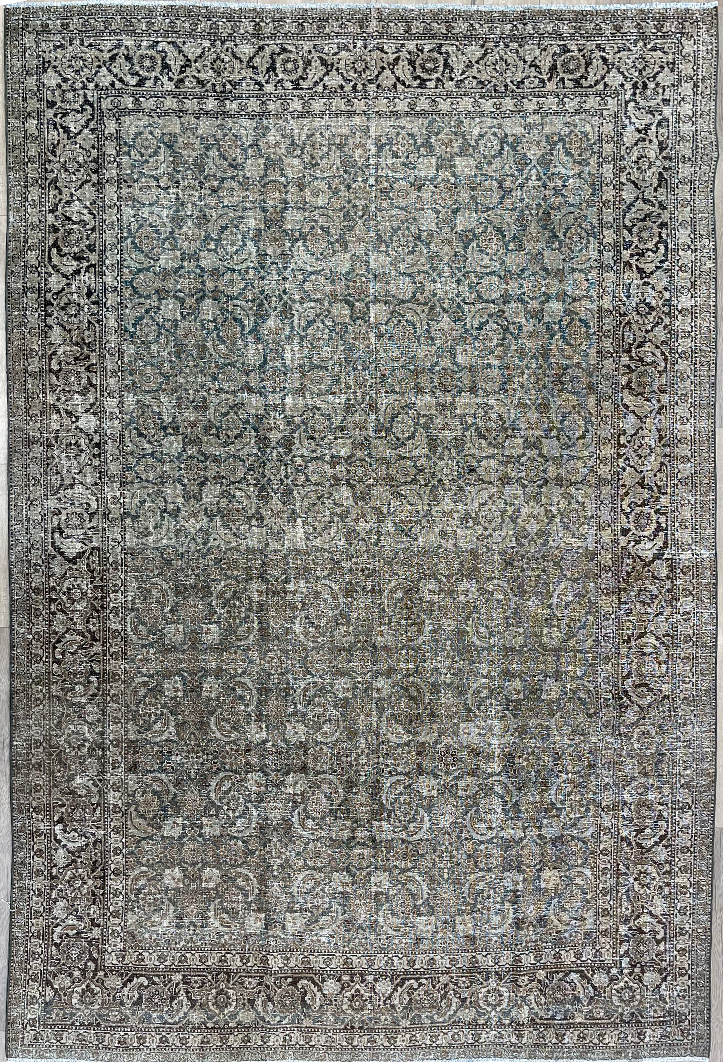 7'2"x10'5" Vintage Persian Tabriz Wool (#10042)