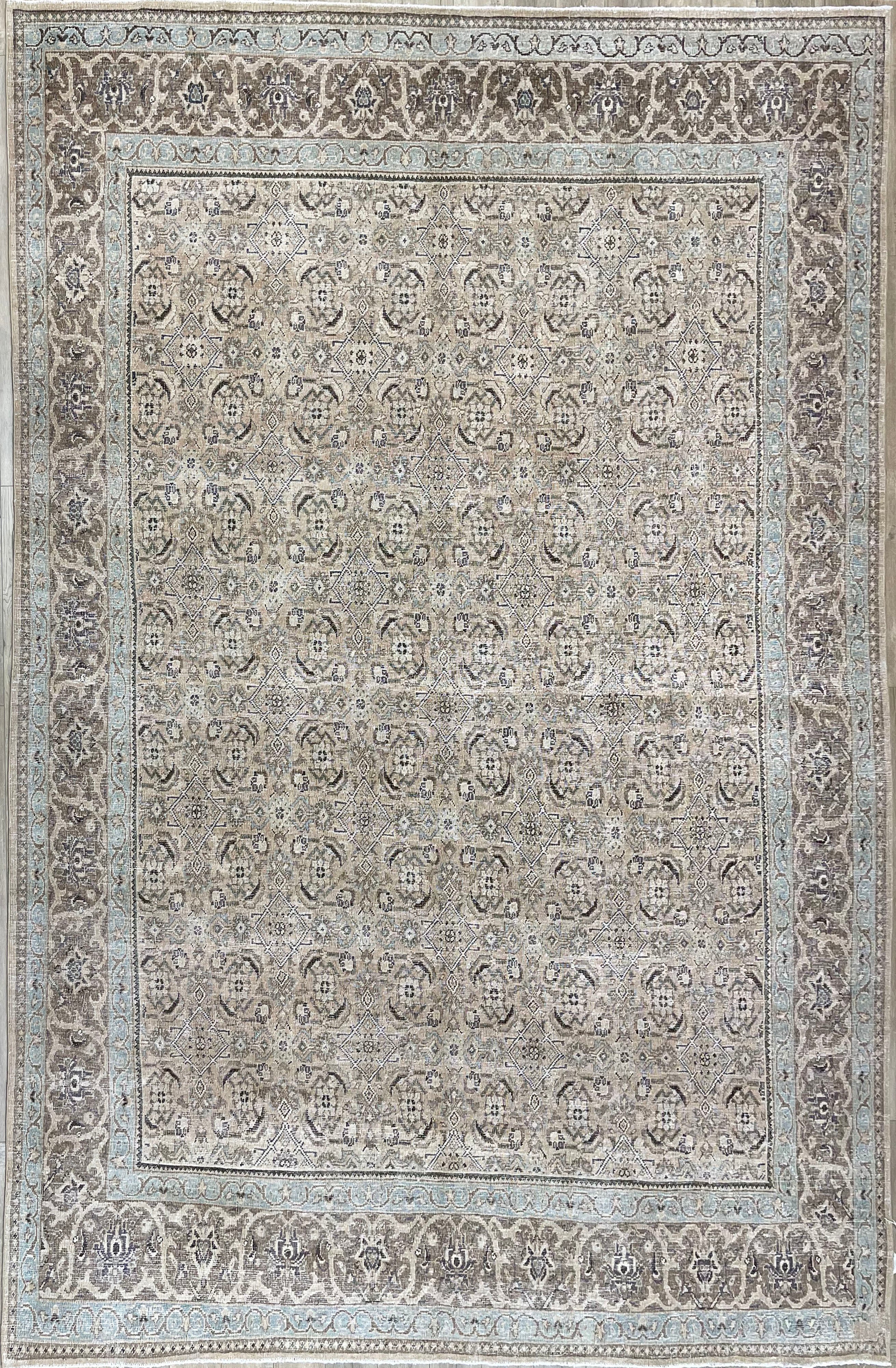 9'7"x12'7" Vintage Persian Tabriz Wool (#10028)