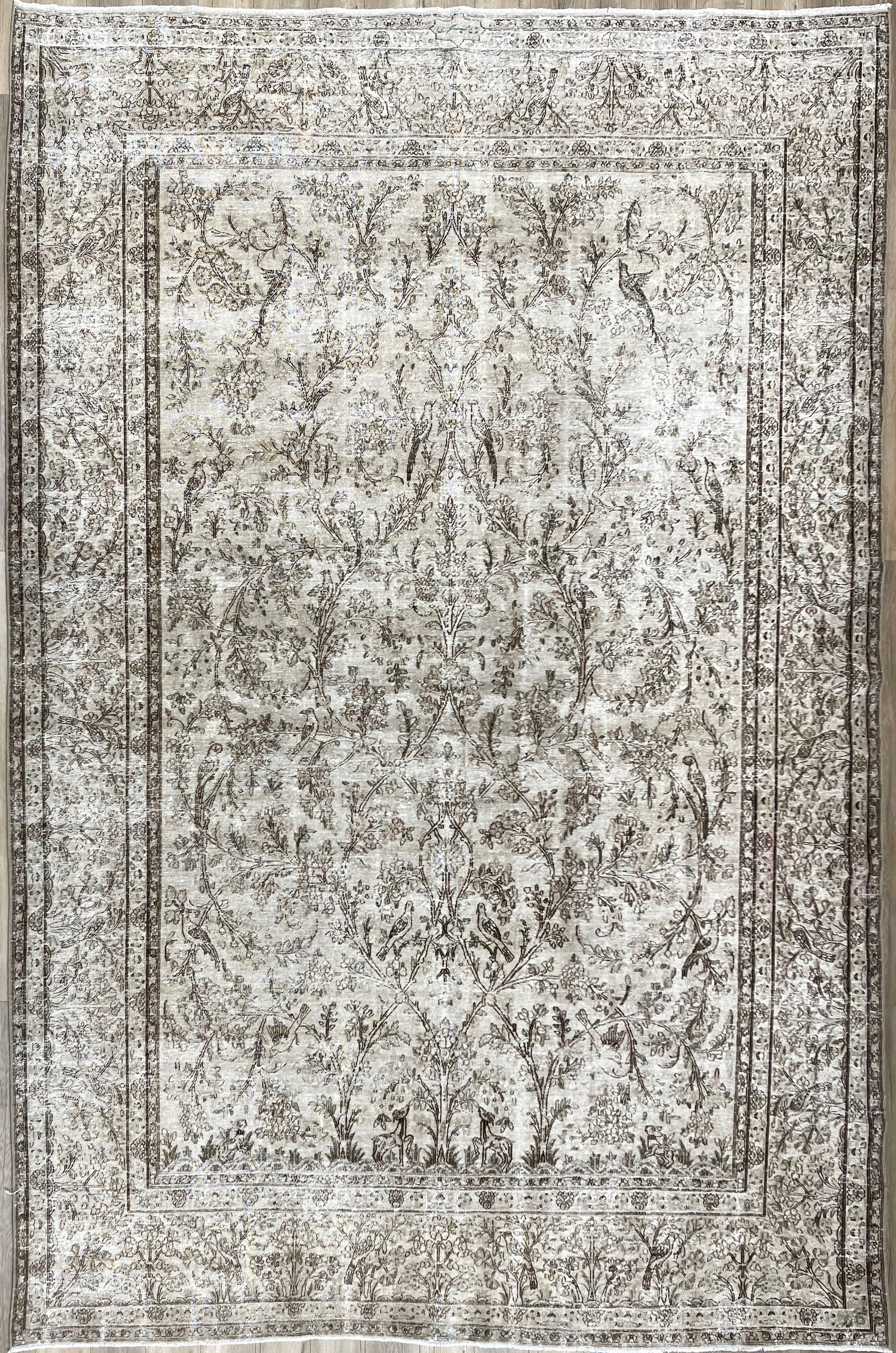 9'0"x11'9" Vintage Persian Tabriz Wool (#10046)