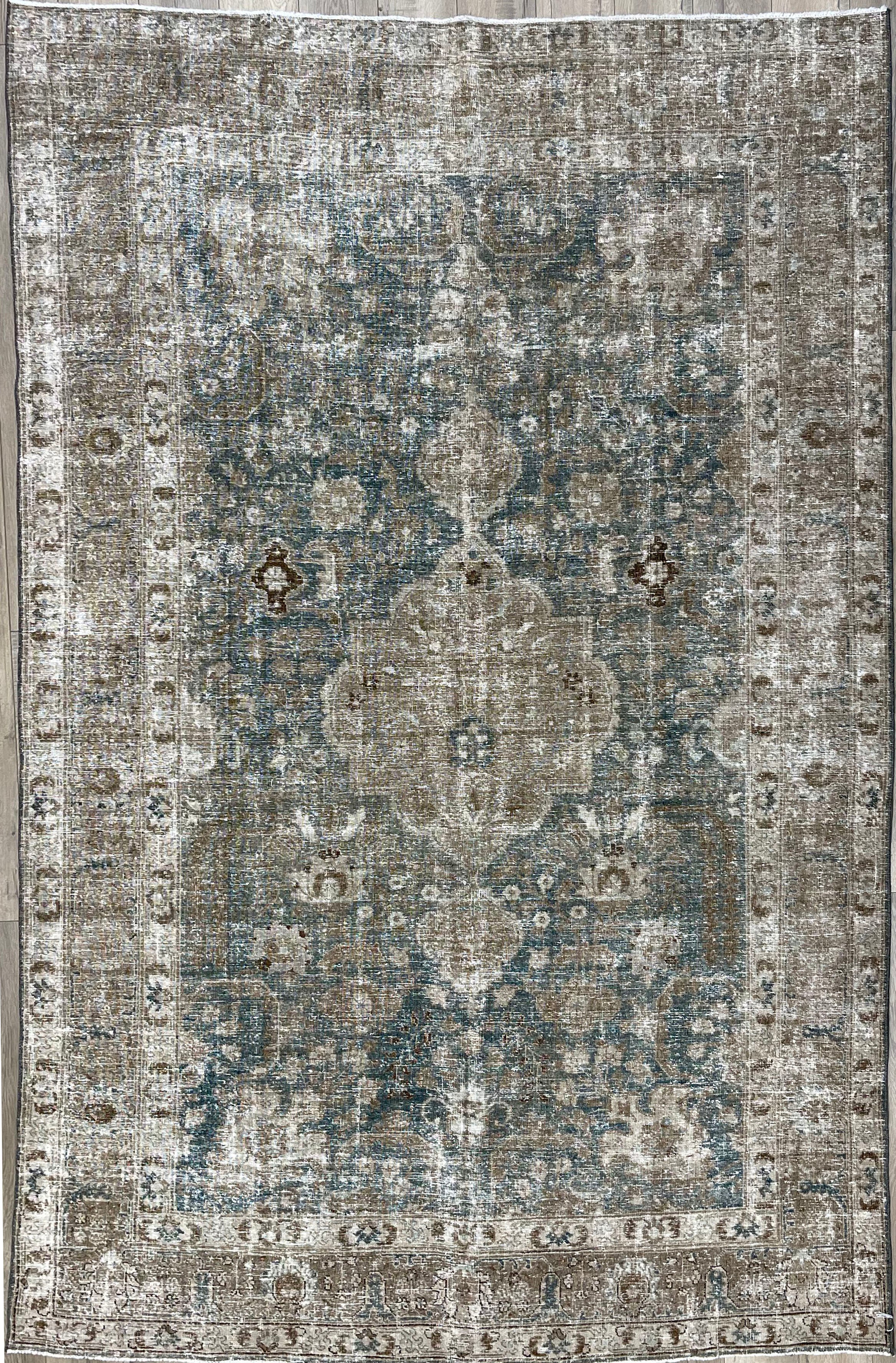 6'7"x9'6" Vintage Persian Tabriz Wool (#10038)